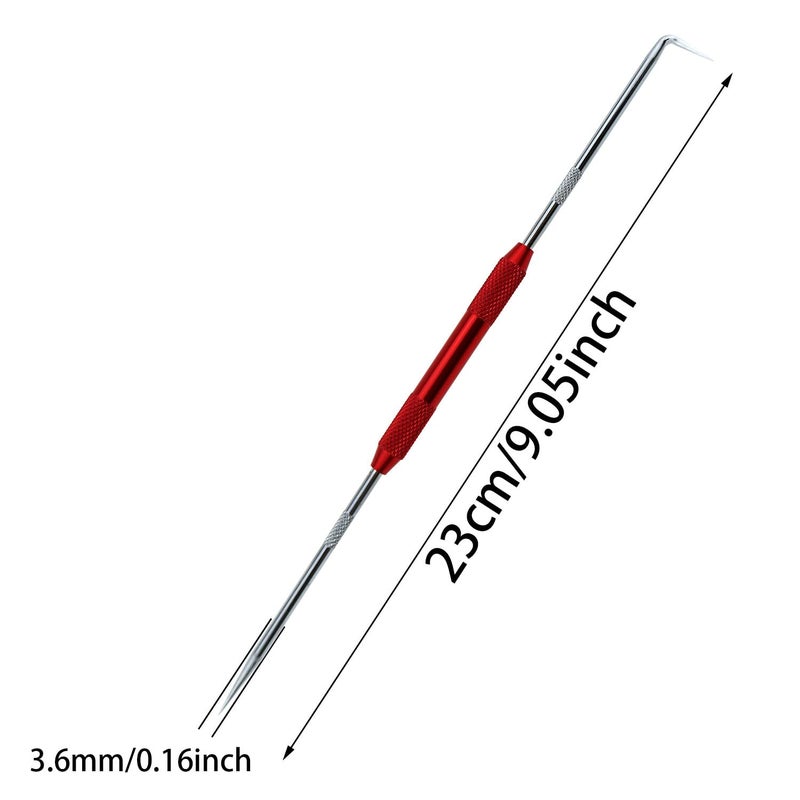 MEETOOT خطاف أداة التحديد المعدني ذو الرأسين من MEETOOT، قطعتان، مناسب للميكانيكيين والفنيين والحرفيين، طوله 9.05 بوصة (1 أحمر + 1 أزرق) - Image 2